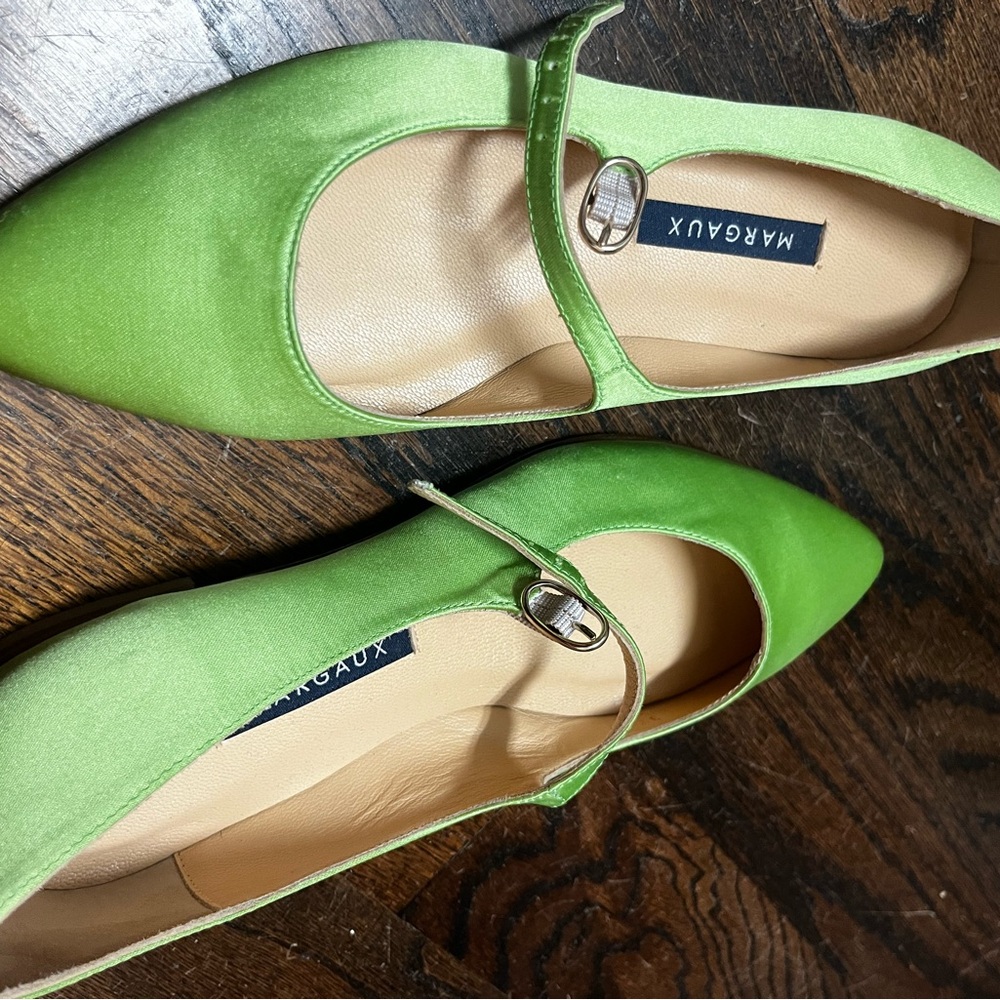 NWOT Margaux Green Mary Jane Loafers with Strap
